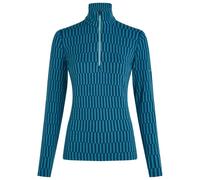 Icebreaker - Women's Merino 260 Tech Vertex L/S Half Zip AOP - Merino base layer size XL, blue
