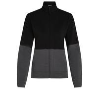 Icebreaker - Women's Merino 400 RealFleece Descender L/S Zip - Merino jacket size L, black/grey