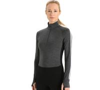 Icebreaker Women's ZoneKnit 260 Half Zip {IC-0A56HI} - Jet Heather Grey/Black/Metro Heather Grey - Small