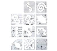 ICECHEN 11PCS Free-Motion Quilting Template Set-Sewing Ruler & Clear Acrylic Ruler & Ironing Ruler for DIY Machine Quilting