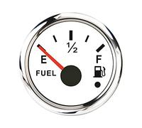 ICECHEN 52mm Fuel Level Gauge 0-190Ohm Switchable 240-33Ohm Fuel Oil Level Meter Waterproof Boat Car Gauges with Alarm White