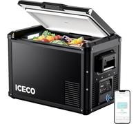ICECO VL45 ProS Portable Refrigerator, Multi-directional Lid, Dual USB & DC 12/24V, AC 110-240V, 45L Steel Compact Refrigerator Powered by SECOP, 0℉ to 50℉, Home & Car Use [Upgrade, 47 Quarts]