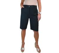 icecoolfashion Ladies Smart Knee Length Bermuda Shorts - Women's Tailored Summer Shorts Black 8-22 (8)
