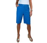 icecoolfashion Ladies Smart Knee Length Shorts - Womens Tailored Day Evening Lightweight Shorts Mid Blue 8-22 (16)