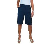 icecoolfashion Ladies Smart Knee Length Shorts - Womens Tailored Day Evening Lightweight Shorts Navy Blue 8-22 (16)