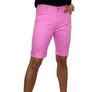 icecoolfashion Women’s Chino Bermuda Shorts Above Knee Slim Fit Ladies Stretch Cotton Chino 8-22 Pink (18)