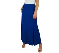 icecoolfashion Women's 38" Long Ankle Length Panel Swing Flare Maxi Skirt Soft Stretch Sheen Fully Lined Royal Blue 10-22 (XXL)