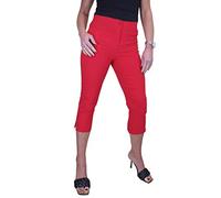 icecoolfashion Womens High Waist Cropped Trousers Slim Leg Capri Pants | Ladies Summer Stretch Crop Pants, Office, Daywear, Casual Capri Pants, 3/4 Length Pedal Pushers UK