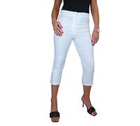 icecoolfashion Womens High Waist Cropped Trousers Slim Leg Capri Pants | Ladies Summer Stretch Crop Pants, Office, Daywear, Casual Capri Pants, 3/4 Length Pedal Pushers UK