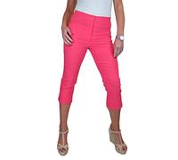 icecoolfashion Womens High Waist Cropped Trousers Slim Leg Capri Pants | Ladies Summer Stretch Crop Pants, Office, Daywear, Casual Capri Pants, 3/4 Length Pedal Pushers UK