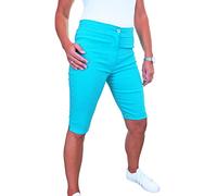 icecoolfashion Women's High Waist Knee Length Pedal Pushers - Ladies Stretchy Skinny Fit Summer Cycle Shorts Slimming Casual Pants Light Turquoise 10-18 (16)