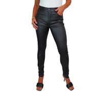icecoolfashion Women's High Waist Stretch Leather Look Jeans Ladies Skinny Coated Jean Trousers with Pockets Black 10-22 (20)