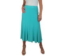 icecoolfashion Women's Smart Maxi Lined Flare Panel Fishtail Midi Skirt Day Workwear Business Office Evening Turquoise Green 10-22 (XL)