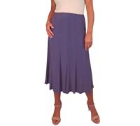icecoolfashion Women's Smart Maxi Lined Flare Panel Fishtail Midi Skirt Day Workwear Business Office Evening Purple 10-22 (M)