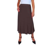 icecoolfashion Women's Smart Maxi Lined Flare Panel Fishtail Midi Skirt Day Workwear Business Office Evening Brown 10-22 (XL)
