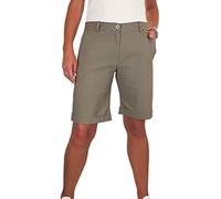 icecoolfashion Womens Stretch Shorts with Pockets Above Knee Length Straight Leg Bermudas with Turn Up Cuffs Khaki Green 8-22 (18)