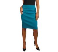 icecoolfashion Women's Stretch Smart Casual Bodycon Pencil Skirt | Ladies Above Knee Slim Fit Office Skirt, Back Slit, Everyday