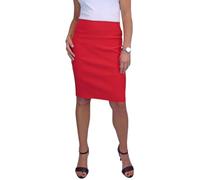 icecoolfashion Women's Stretch Smart Casual Bodycon Pencil Skirt | Ladies Above Knee Slim Fit Office Skirt, Back Slit, Everyday