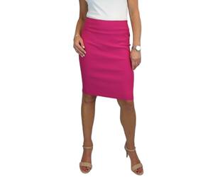 icecoolfashion Women's Stretch Smart Casual Bodycon Pencil Skirt | Ladies Above Knee Slim Fit Office Skirt, Back Slit, Everyday