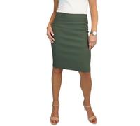 icecoolfashion Women's Stretch Smart Casual Bodycon Pencil Skirt Ladies Above Knee Special Occasion Slim Fit Office Skirt Deep Khaki (8)