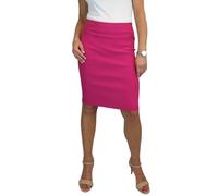 icecoolfashion Women's Stretch Smart Casual Bodycon Pencil Skirt Ladies Above Knee Special Occasion Slim Fit Office Skirt Deep Fuchsia (8)