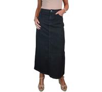 icecoolfashion Women's Very Stretchy Denim Maxi Skirt Ladies Casual Straight Long Jeans Skirt Washed Black 10-22 (12)
