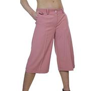 icecoolfashion Women's Wide Leg Culottes Ladies Stylish Cropped High-Waist Trousers for Casual & Office Wear Powder Pink 8-22 (14)