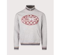 ICECREAM Mens Checker Running Dog Quarter Zip Sweatshirt - Colour: Heather Grey - Size: Small