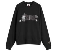 ICECREAM Men's Woodgrain Running Dog Crewneck Black