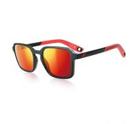 ICECUBE Laso-17 Polarized Sunglasses - Lightweight Square Frame, Anti-Slip Rubber Nose Pads, Sporty Rubber-Tipped Temples for All-Day Wear