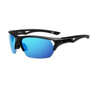 ICECUBE PERIMETER Polarized Sunglasses for Men and Women UV400 Protection, Anti-Slip, Lightweight (BLK,Blue Mirror)