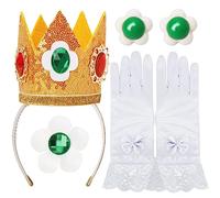ICECUTE Princess Peach Crown Accessories Kit,Princess Peach Daisy Rosalina Dress Up Accessories for Women Girls, Daisy, Adult
