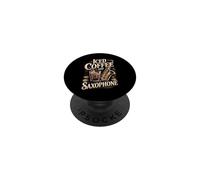 Iced Coffee And Saxophone Sax Music PopSockets Adhesive PopGrip