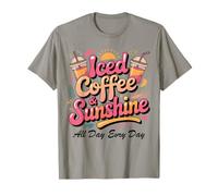 Iced Coffee and Sunshine All Day Every Day Summer Funny T-Shirt