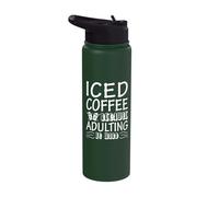 Iced Coffee Before Chaos - Iced Coffee Stainless Steel Insulated Water Bottle