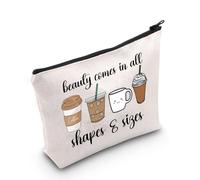 Iced Coffee Boujee Makeup Bag Iced Coffee Boujee Gifts Beauty Comes in All Shapes and Sizes Self Love Zipper Bag (Shapes Sizes UK)