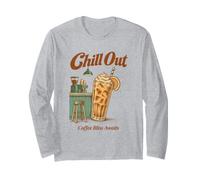 Iced Coffee Chill Out Coffee Bliss Cafe Retro Cartoon Long Sleeve T-Shirt