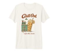 Iced Coffee Chill Out Coffee Bliss Cafe Retro Cartoon Premium T-Shirt