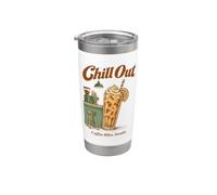 Iced Coffee Chill Out Coffee Bliss Cafe Retro Cartoon Stainless Steel Insulated Tumbler