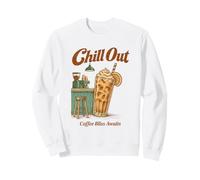 Iced Coffee Chill Out Coffee Bliss Cafe Retro Cartoon Sweatshirt