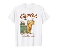 Iced Coffee Chill Out Coffee Bliss Cafe Retro Cartoon T-Shirt