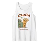Iced Coffee Chill Out Coffee Bliss Cafe Retro Cartoon Tank Top