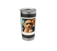 Iced Coffee Doodle Pup Morning Cafe Brew Beverage Boba Tea Stainless Steel Insulated Tumbler
