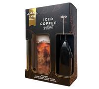 Iced Coffee Gift Set by Market Lane Food Co - Includes Iced Coffee Glass, Froth Maker, Instant Coffee and Reusable Glass Straw - Perfect Coffee Kit - Ideal Christmas or Birthday Present