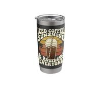 Iced Coffee Sunshine Avoiding Everyone Retro Summer Stainless Steel Insulated Tumbler