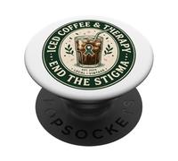 Iced Coffee & Therapy End The Stigma Mental Health Awareness PopSockets Adhesive PopGrip