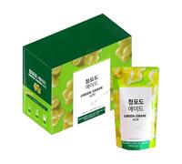 Iced Fruity Drink Pouch Bundle Pack - Refreshing Beverages 190ml, 10-Pack | 5 Flavours Variety Set (Blue Lemon, Pineapple, Green Grape, Peach, Omija) (Green Grape Ade)