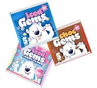 Iced Gems Party Selection Pack. Iced Gems, Chocolate Gems & New Candyfloss Flavoured Gems 15 Small Bags for Summer Kid's Parties, Lunch Boxes, Snacks. Ideal Candy for The Beach