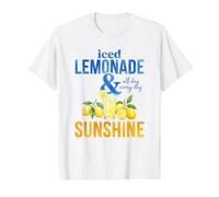 Iced Lemonade and All Day Every Day Sunshine - Summer Citrus Value Graphic T-Shirt, Men, White, L