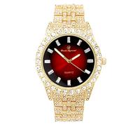 Iced Mens Single Watch or Watch w/Matching Rolly or Cuban Hip Hop Bracelet - Your Choice! - Big Rhinestones on Trim and Elegant Baguette Time Indicators on Dial - Master Bling Designer - ST10226B